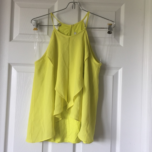 New Bar III Sleeveless Draped Flowy Neon Top - Picture 3 of 7